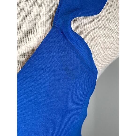 Amanda Uprichard Cantara Cobalt Blue Ruffle Maxi Dress Size Medium - Picture 6 of 10